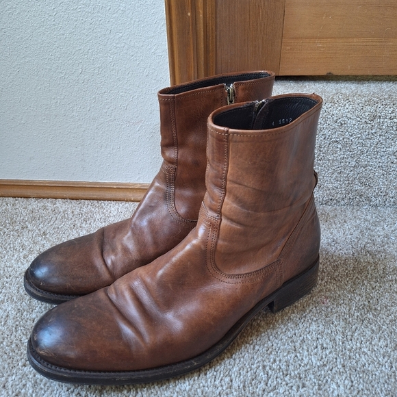 To Boot New York Mens Size 10.5 Hawthorne Side Zip  Boot Distressed Leather - Picture 1 of 11